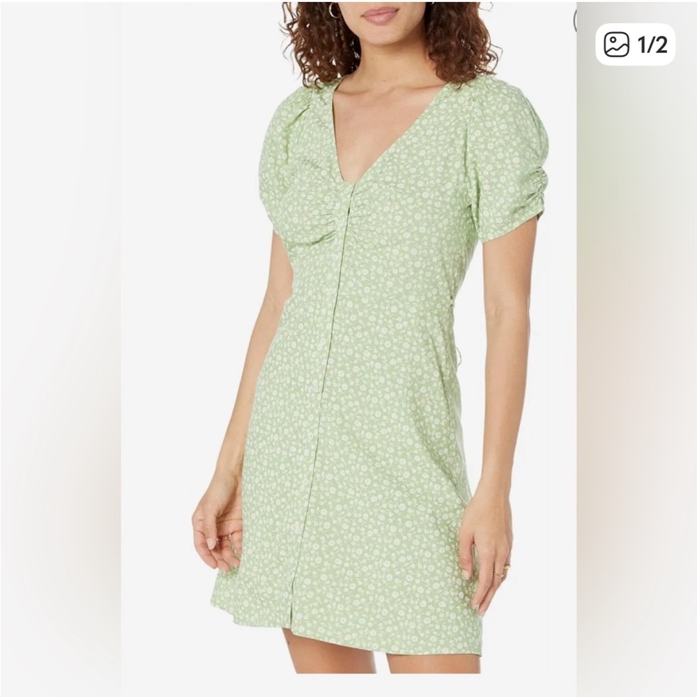Madewell Light Green Floral Mini Dress